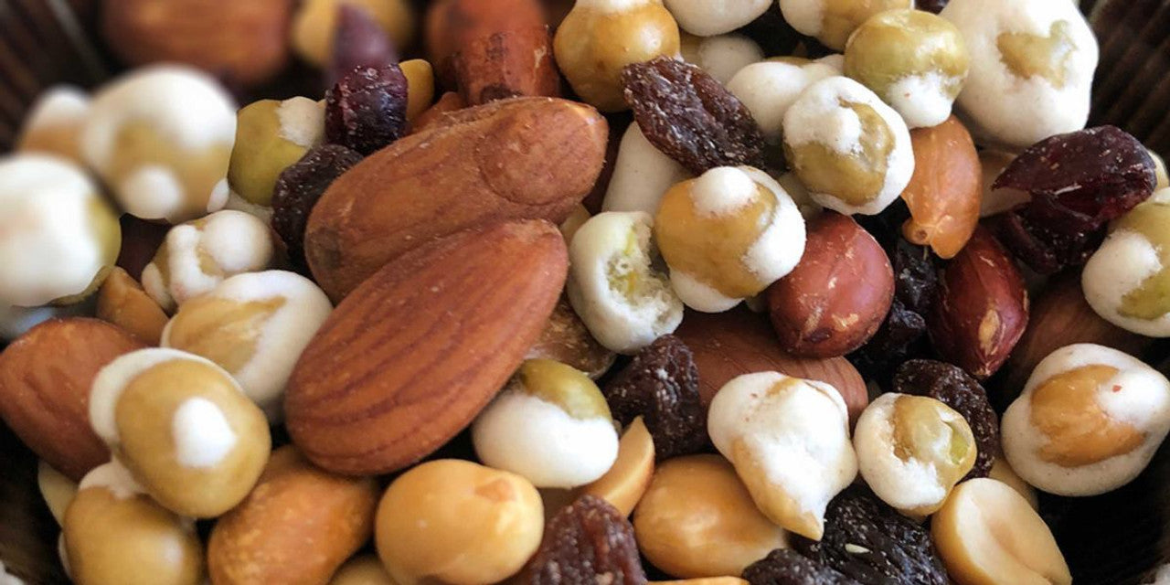 different nutty snacks