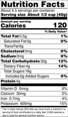 Organic Banana Coins Nutrition Facts