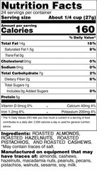 Appreciation Affair Simply Roasted Nut Mix Nutrition Facts