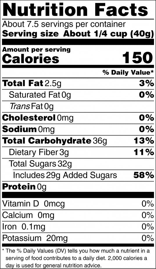 Mix It Up Tray Dried Cranberries Nutrition Facts