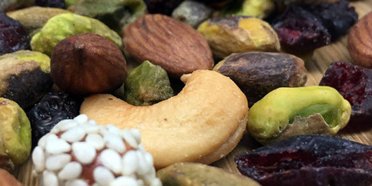 different nuts as hiking snack options
