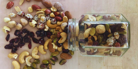 mixed nuts in a jar
