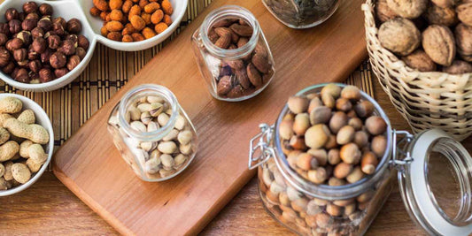 nuts sorted in jars