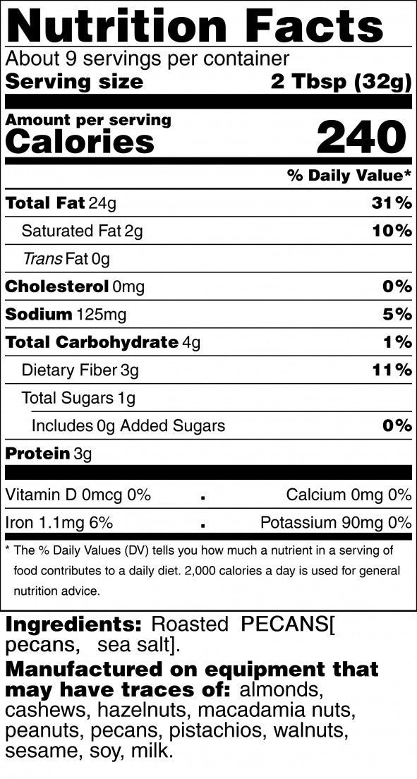 roasted pecan butter nutrition