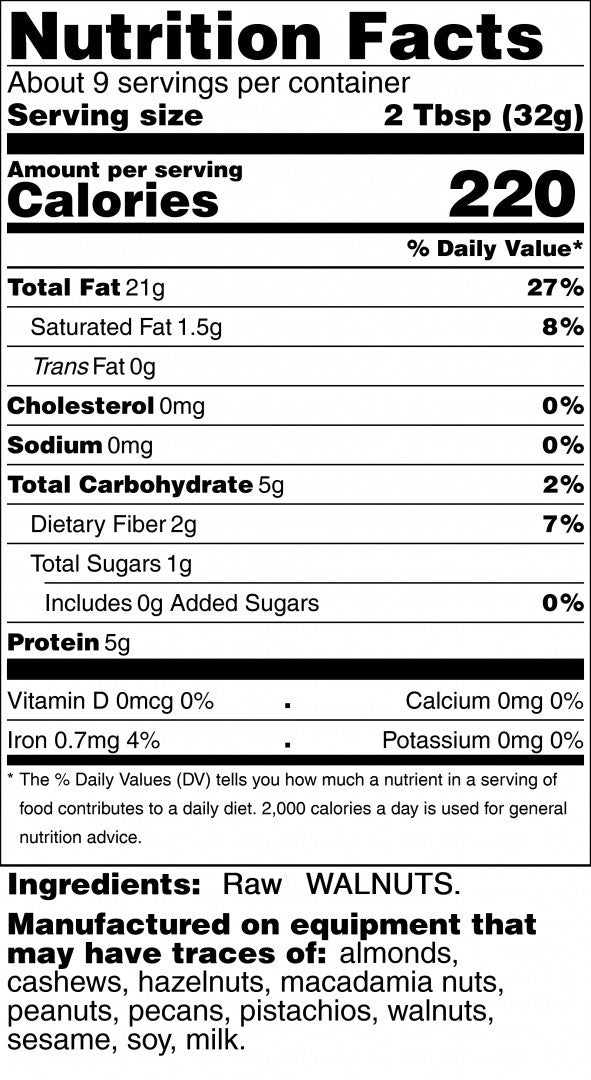 walnut butter nutrition facts