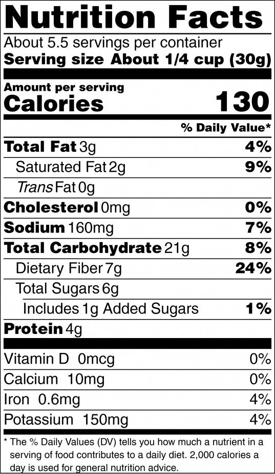 Natural Wasabi Peas Nutrition Facts