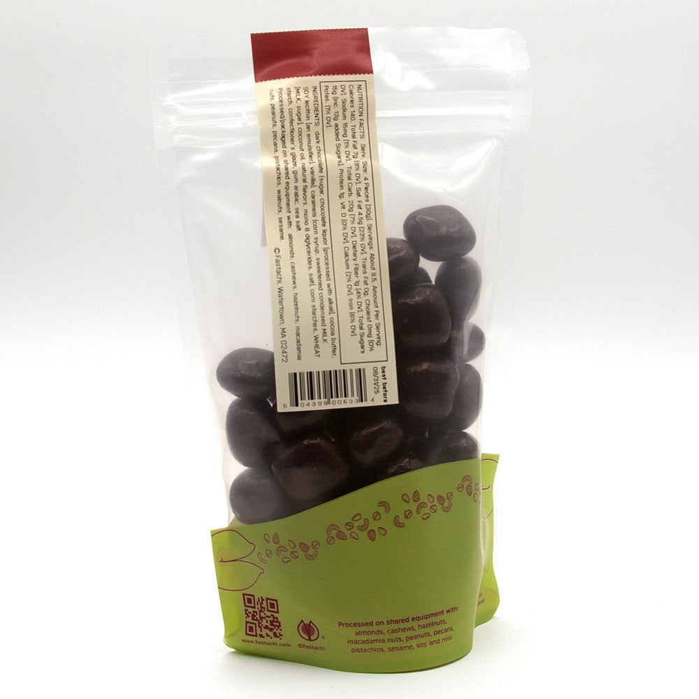 dark chocolate sea salt caramels pouch back 