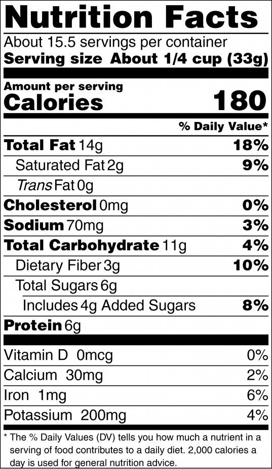 Peaceful Pause Cranberry Nut Mix Nutrition Facts