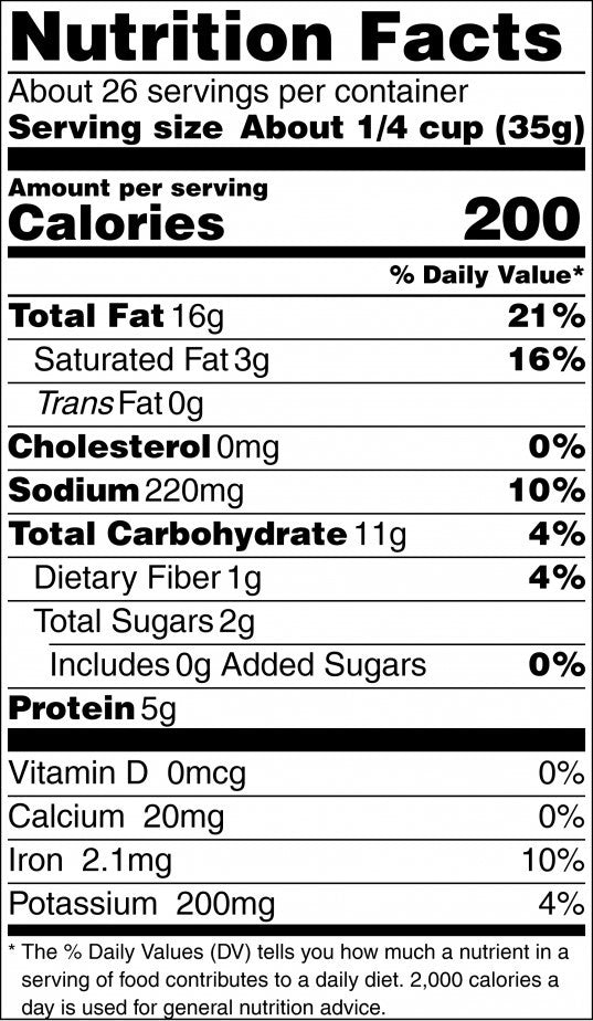 Fancy Free Frolic Salted Cashews Nutrition Facts