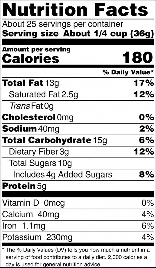 Fancy Free Frolic Chocolate Nut Mix Nutrition Facts