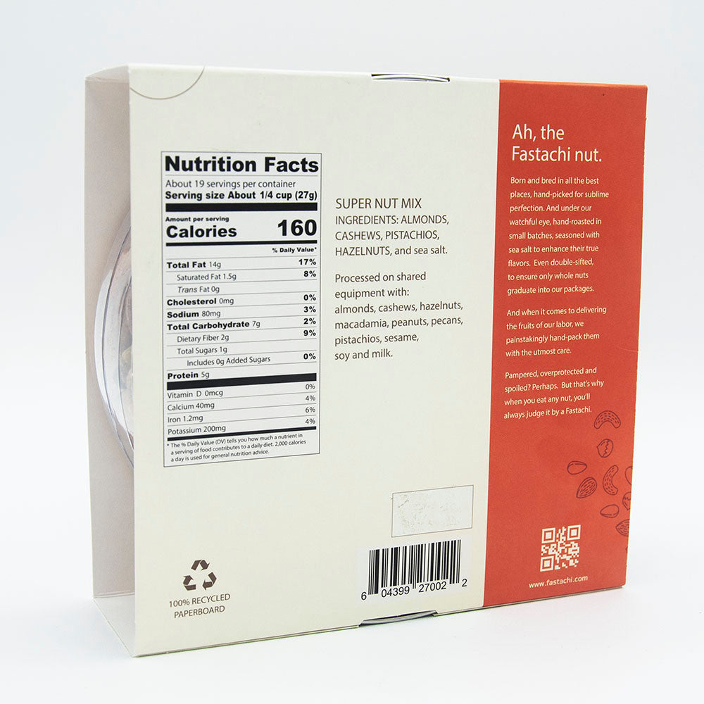 Super Nut Mix Packaging and Nutrition Facts 