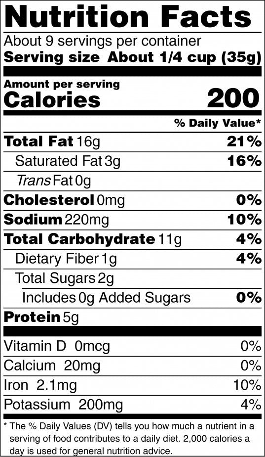 Coveted Pursuits Cashews Nutrition Facts