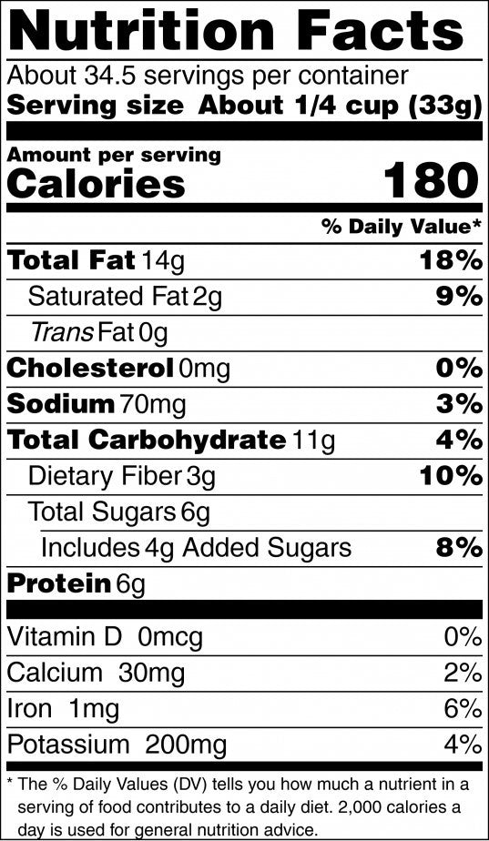Nut Passion Medium Cranberry Nut Mix Nutrition Facts