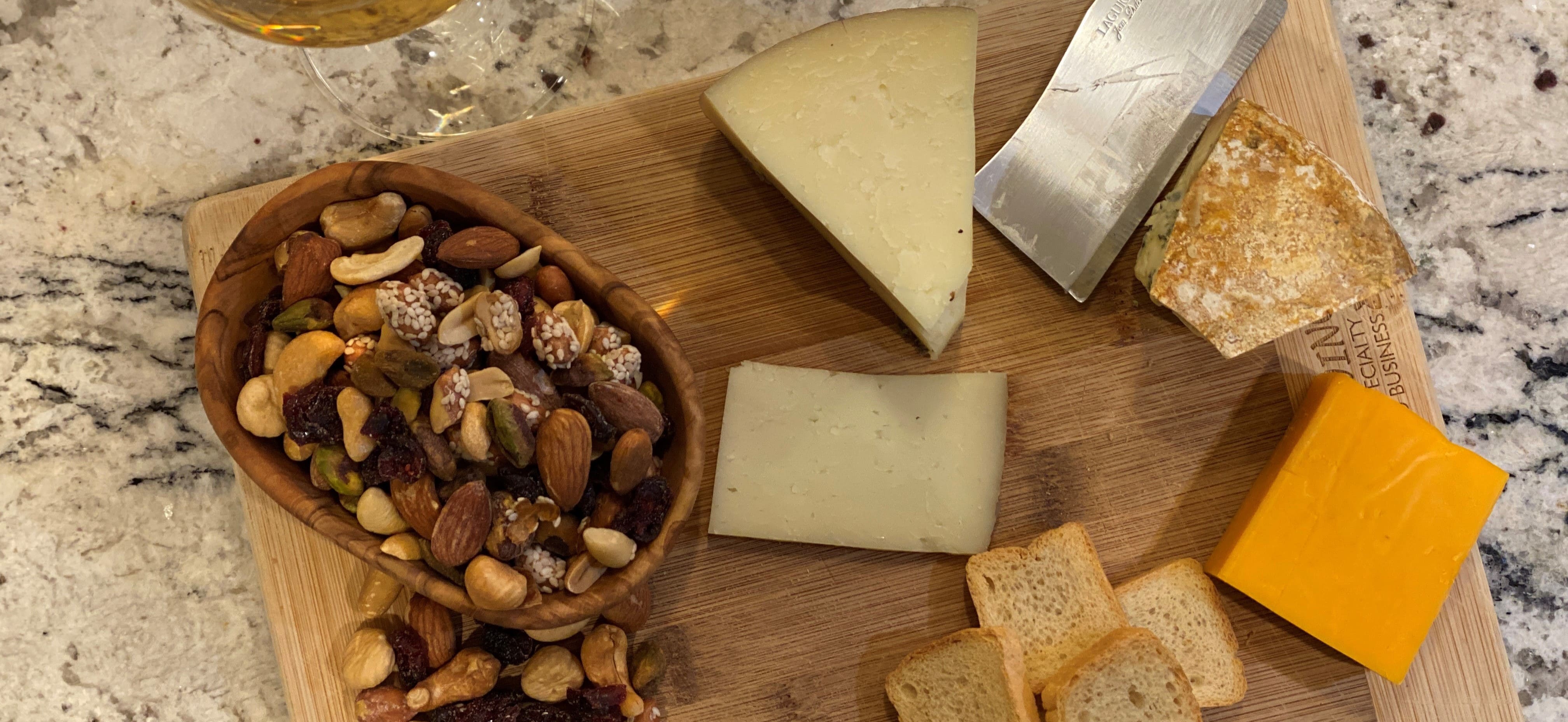 pairing of mixed nuts with cheese